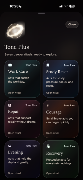 Tone Plus unlock screen