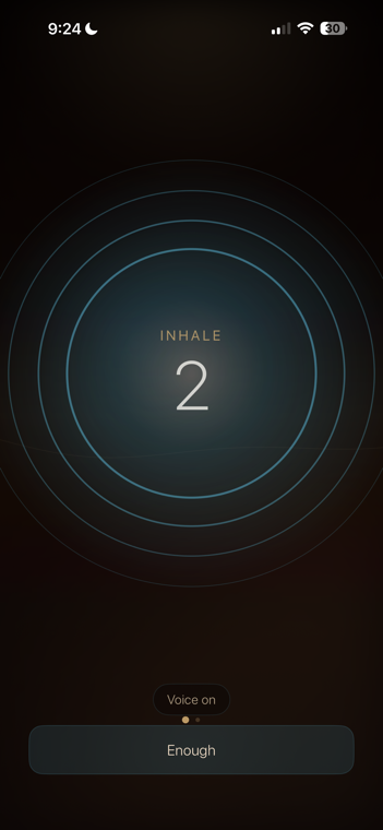 Tone Steady breathing screen with expanding orb