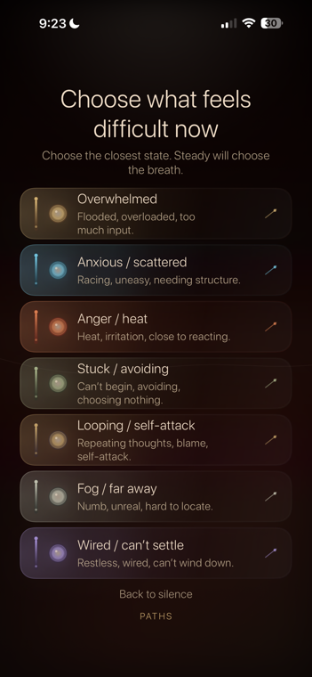 Choose what feels difficult in Tone Steady