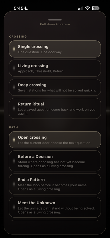 Crossing modes in Tone Threshold